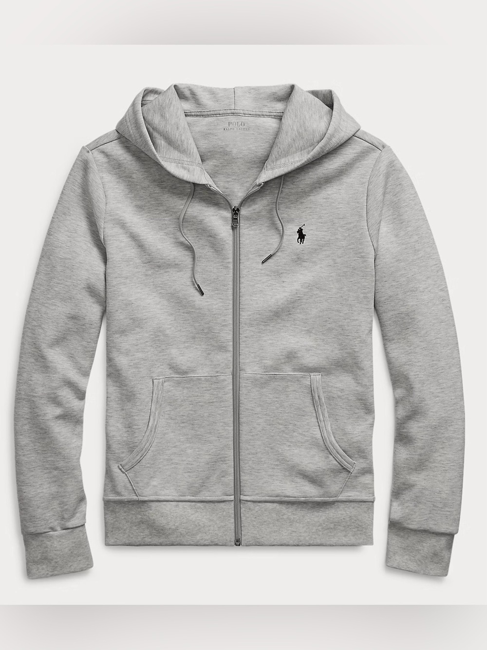 NWT Polo Ralph Lauren HEATHER GRAY Double Knit Full Zip Hoodie Sweatshirt